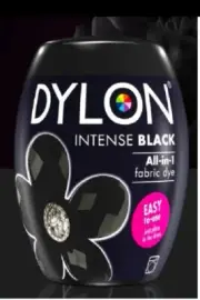 DYLON Fabric Machine Dye Pod INTENSE BLACK 350g Cotton Wool Natural Fibres