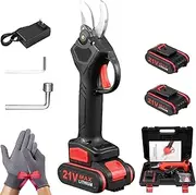 Tacsaw Power Shears – 2025 21V/42V Upgraded Electric Pruning Shears for Gardening, Cordless Tree Trimmer & Branch Cutter with SK5 Blade (black,21v+2 Battery)
