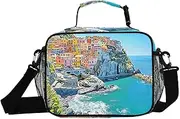 Manarola Landscape Italy Insulated Lunch Box for Women Men - Ideal for Work, Picnics - Includes Adjustable Shoulder Strap