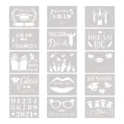 Graduation Painting Template Set Hollow PET Stencils Painting on Wall Gift
