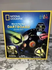 NATIONAL GEOGRAPHIC Kids Glow Dark Dart Board Dart Ball Game Set 28" NEW