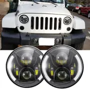 For Jeep Wrangler JK JKU TJ LJ CJ-7 LED 7" Headlight Ring Hi/Lo Beam Turn Signal