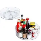 360° Rotates Divided Spinner Clear Fully Rotating Organizer Spice Rack Pantry