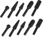 PRETYZOOM Wood Carving Drill Bits 10pcs Rotary Tool Accessories Extended Rotary File Set Hand Woodworking Tools DIY Carving Grinding Head