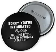 [Teegarb Letter Blanket] Hilarious Pinback Button Pin Badge If You're Intimidated By My Resting Saying Pun Mom Dad Humors Sarcastic Husband