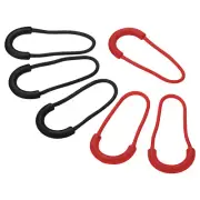 12pcs Zipper Pull Replacement Extension Cord Handle U Tab Tag Extender Red Black