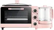 Toaster Oven Mini Oven Home Multifunctional Lazy Breakfast Machine Four in one 1050W 7L Oven + 0.8L Warm Drink Pot Capacity Function + Time Removable for Cleaning Halogen ovens/13335 (Color : Pink)