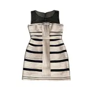 BCBG Bodycon Dress, The Brenda Champaign and Black, Size 4, KB53