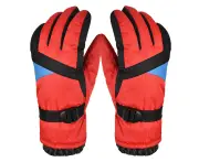 Simple Ski Snow Gloves Winter Warm Waterproof Touchscreen Women - Red