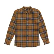 Volcom Caden Plaid Long Sleeve Men's Shirt, Chestnut Brown, Medium
