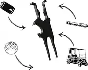 Golf Multi-Tool, Golf Cart Magnetic Mount,3-in-1 Golf Clip Divot Tool, Ball Marker, Beer Bottle Opener,for Golf cart Accessories, Man