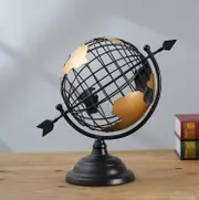 1x Vintage celestial metal armillary globe sphere with arrow 21x27H