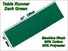 Dark Green Table Runner Ribbed 14"x51" for Decorations Birthdays and Weddings