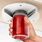 Under Cabinet Lid Jar Opener - for Weak Hands and Seniors with Arthritis - Heavy Duty, Allows to Easily Unscrew Any-Size Lid - Effortless Bottle & Can Opener for Your Kitchen