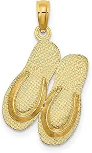 [JewelryWeb] 17mm 14ct Gold Key West High Polish Double Flip Flop Large Charm