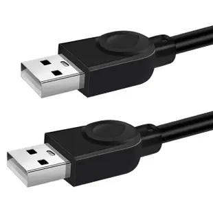 【LineQ】USB2.0公對公銅芯傳輸線對拷線延長線-1m