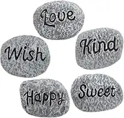 Levemolo 5 Pack Resin Mini Stones Bonsai Stone Figurines for Vases Aquariums Landscape Decorative Pebbles for Outdoor Indoor Landscaping
