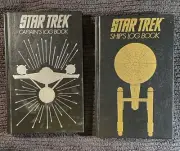 1991 STAR TREK Captain's Log Book & Ship's Log Book - Vintage,, Unused HC