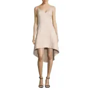 New Aidan Mattox Jacquard Hi-Low Fit and Flare Blush Dress Women's Size 6