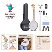 Banjolele 4 String Banjo Ukulele Concert Size 23 Inch, Closed Solid Wood Back...