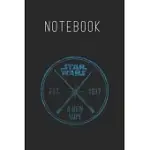 NOTEBOOK: STAR WARS A NEW HOPE EST 1977 VINTAGE CRAFT GRAPHIC SIZE BLANK PAGES LINED JOURNAL NOTEBOOK WITH BLACK COVER SIZE 6IN