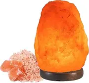 BEPER P201UTP100 Himalayan Salt Lamp, Natural, Handmade, Wooden Base, Reduces Stress, Purifies The Air