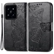 For Xiaomi 14 Pro Case Wallet PU Leather Stand Function Cover Imprint Butterfly Pattern