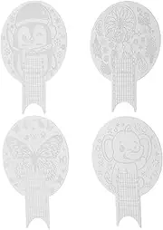 FOMIYES 4pcs Nail Printing Steel Plate Nail Stamp Plate Nail Stamping Plate Nail Printing Nail Stamp Templates Nail Printing Plate Nail Stamper Plate Stencil Plates Silver