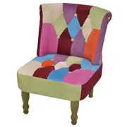 French Chair with Patchwork Design Fabric vidaXL