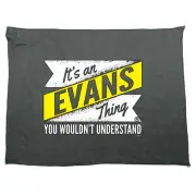 Evans V2 Surname Thing - Novelty Tea Towel cleaning cloth Dish Kitchen Gift