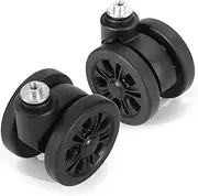 Domiella 2 Pack Luggage Replacement Wheels, Universal Suitcase Swivel Caster Wheels, Rubber Suitcase Trolley Wheels Repair Kit Luggage Wheels Replacement, OD 55 mm