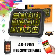 AUXBEAM 12 Gang RGB Switch Panel DIY LED Colorful Control Kit Universal AC-1200