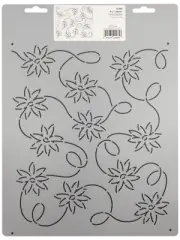 Quilting Stencil Stipple Flower Quilt Patterns 9.5" Stippling Floral Template