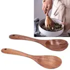 Acacia Wood Fork And Spoon Set Salad Toss And Mix Servers Cooking Spoon Va