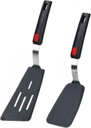 2PC Silicone Spatula Turner Set 600°F Heat Resistant for Nonstick Cookware