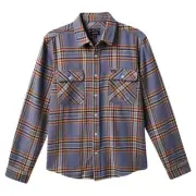 Brixton Bowery Flannel Stonewash Blue Sand Button Up Shirt