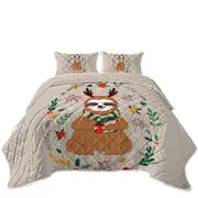 Cute and Funny Christmas Sloth Coverlet