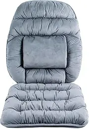 Large Size Office Desk Chair Recliner Orthopedic Low Back Pain Relief Lumbar Pillow Nonslip Velvet Recliner Backrest Supports and Butt Sitting Cushion Set with Adjustable Straps for Egg,Rocking Chair