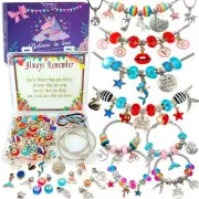 Charm Bracelet Making Kit,Jewelry Making Supplies Beads,Unicorn/Mermaid Craft