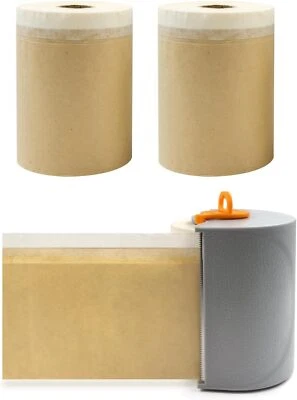 ROLLINGDOG Pre-Taped Masking Paper - Drop Dust Sheets Rolls 18cm x 25m