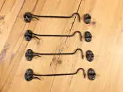 4 Rustic Latches Hook And Eye Screen Door Gate Chicken Coop Large Cast Iron Long