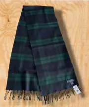 NWT! $178 Brooks Brothers Black Watch Tartan Lambswool Made in Scotland Scarf