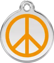 Red Dingo Peace Orange Tag - Lifetime Guarantee - Cat, Dog, Pet ID Tag Engraved