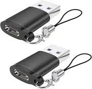 KAKAPOZO USB 3.0 to USB C Adapter 2 Pack,USB C Female to A Male Charger Converter for Samsung Galaxy S23 S24 iPhone 15 Pro Max Plus, Airpods, iPad