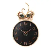 Decorative Black Round Analog Wall Clock with Pendulum 35*76 cm