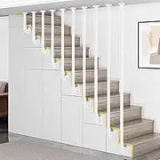 Stair Handrail for Ceiling Mount, L-Shaped Wrought Iron Protective Balustrade Grab Rail Villa Corridor Attic Step Stairs Banister Railing Safety Grab Bar for Prevent Falling(160cm(5.3ft))