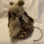 Country Mouse w rolling pin Rustic Charm Primitive kitchen weighted shelf sitter