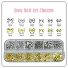 600Pcs 12 Grids Light Nail Rivet Studs Gold Metallic 3D Nail Art Tips DIY