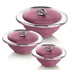 Insulated Inner Stainless Steel Casserole Color Pink Set Of 3