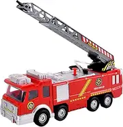 Fire Trucks for Toddlers 3-5, Fire Truck Toy, Lights and Sounds Toy Trucks with Retractable Ladder & Water for Toddlers 3+
